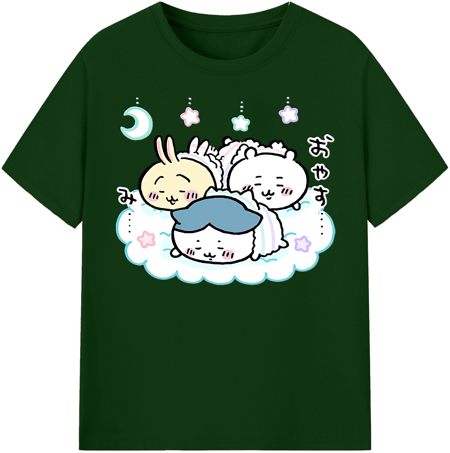 （画像用） ちいかわ ハチワレ Chii-kawa hachiware 綿100％半袖Tシャツ（フロントプリント）